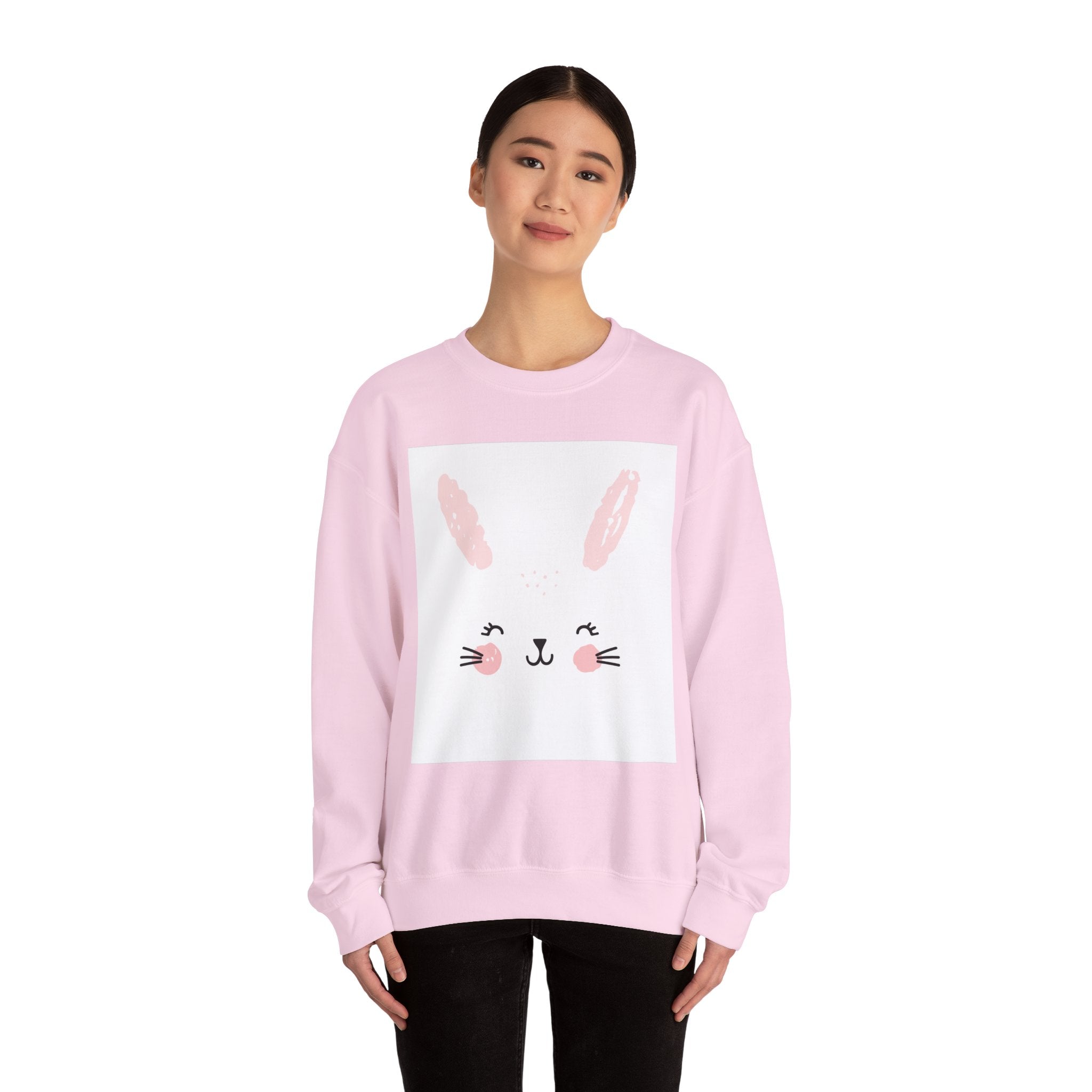 0. Cute Bunny Sweatshirt - Cozy Women's Crewneck, Perfect for Easter, Animal Lovers, Gifts, Spring Style, Everyday Comfort