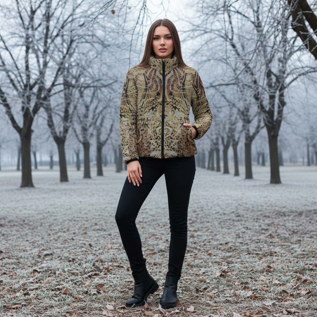 Animal Print Women's Puffer Jacket