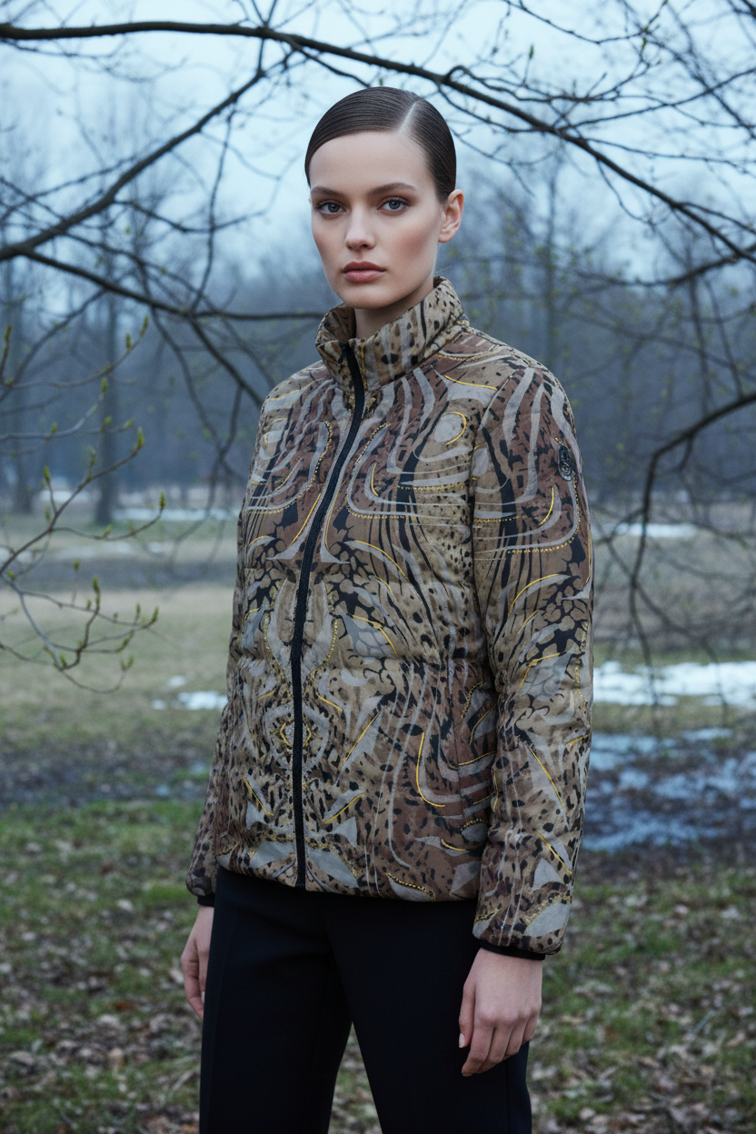 Animal Print Women's Puffer Jacket