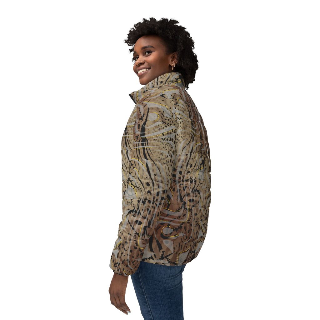 Animal Print Women's Puffer Jacket