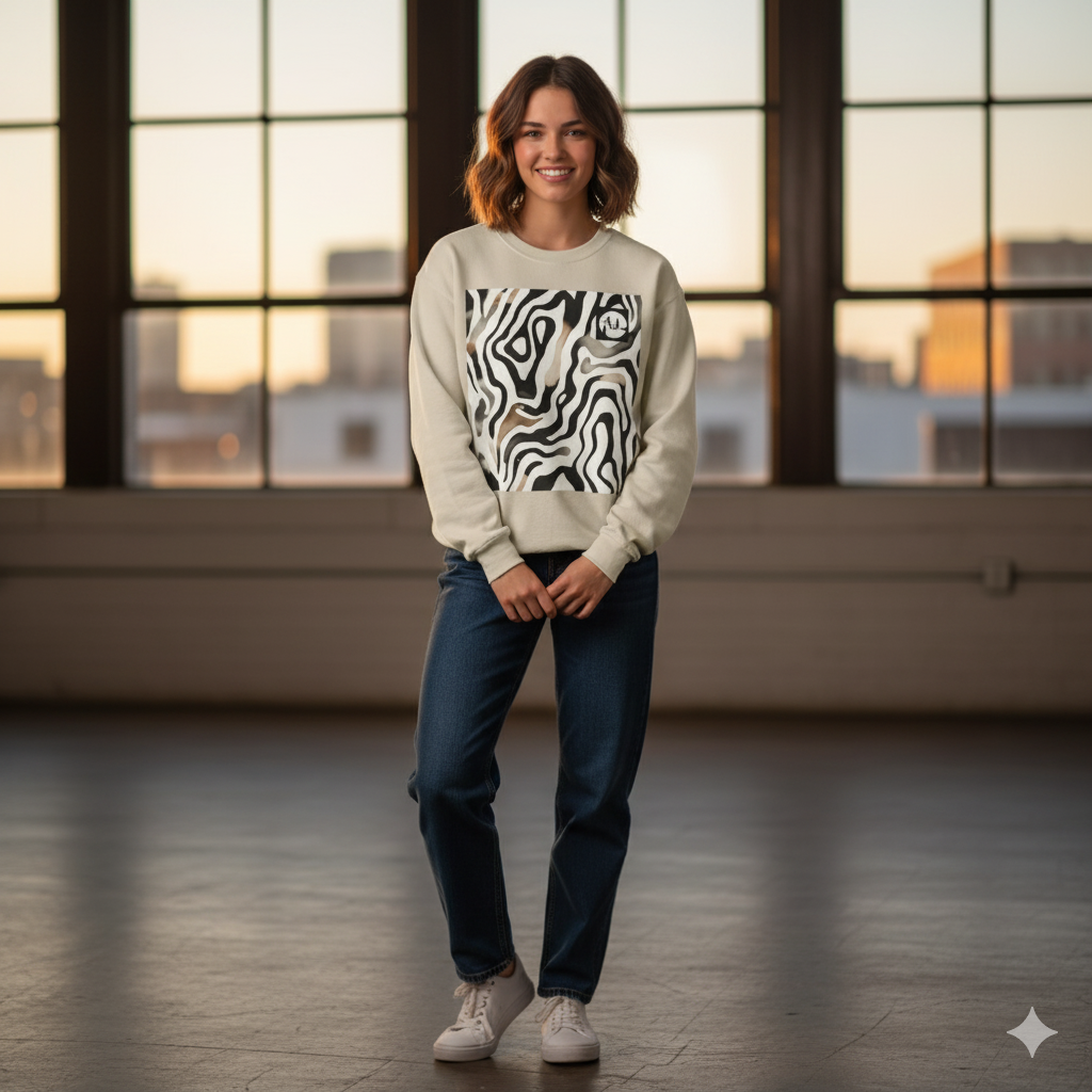 Zebra Print Sweatshirt