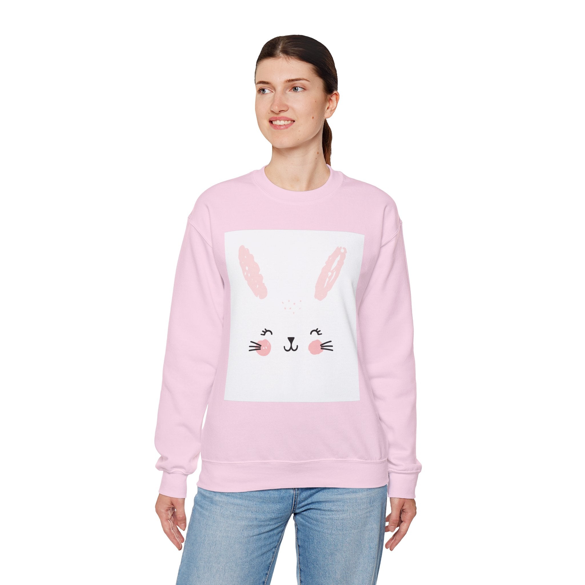 0. Cute Bunny Sweatshirt - Cozy Women's Crewneck, Perfect for Easter, Animal Lovers, Gifts, Spring Style, Everyday Comfort