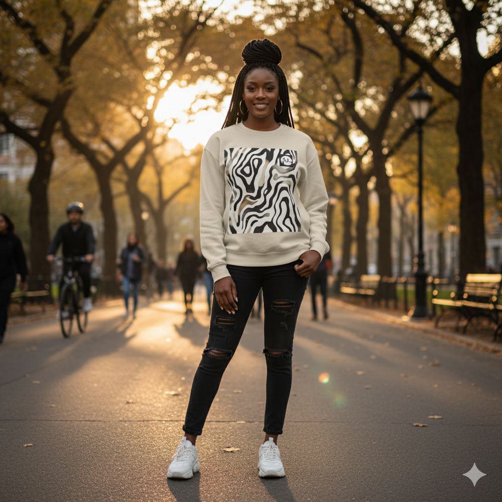 Zebra Print Sweatshirt