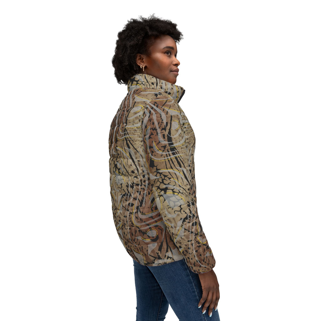 Animal Print Women's Puffer Jacket