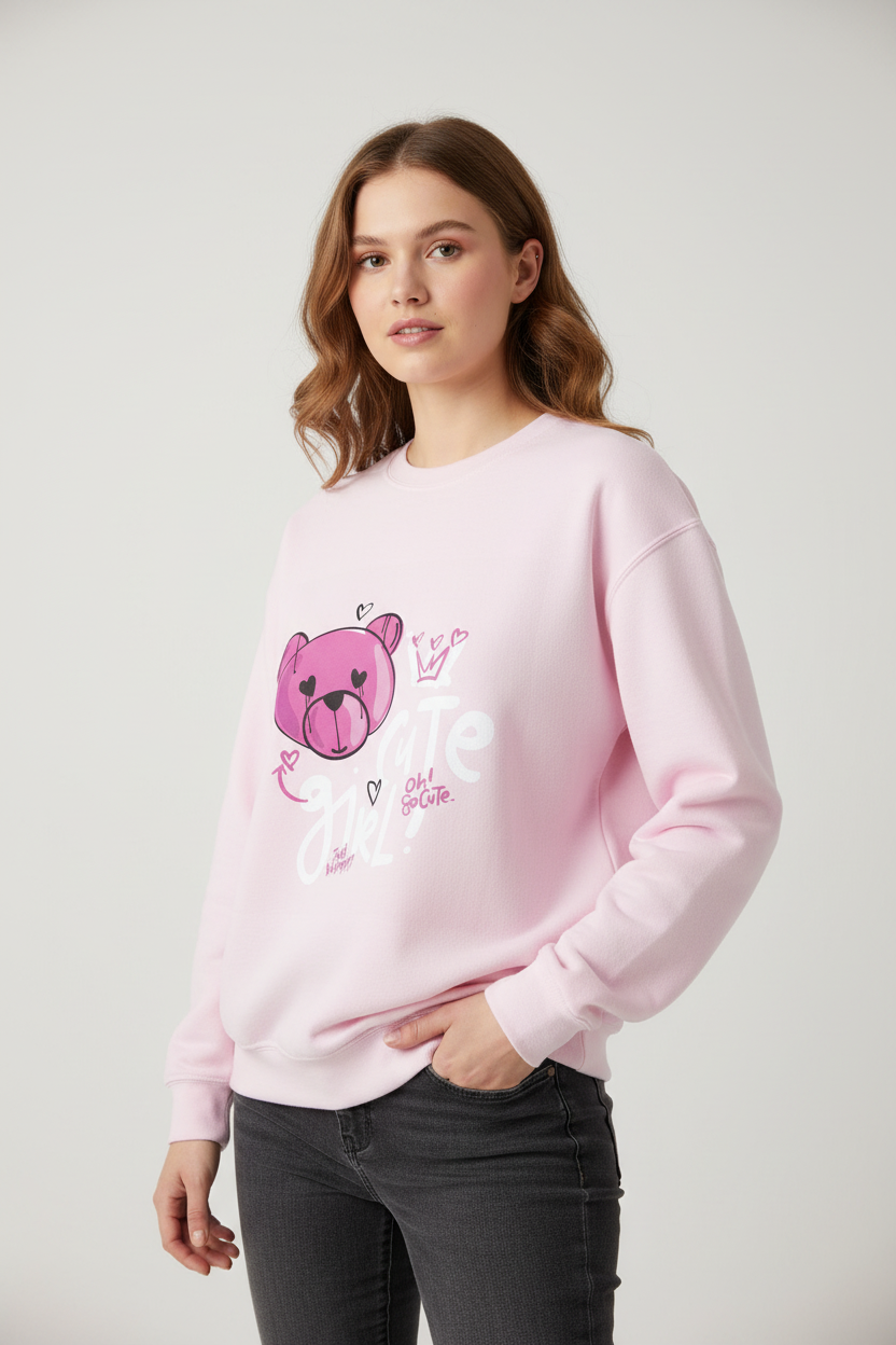 Women's Bear Crewneck Sweatshirt.